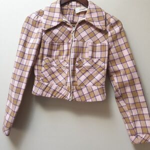 Vintage child's pink plaid jacket